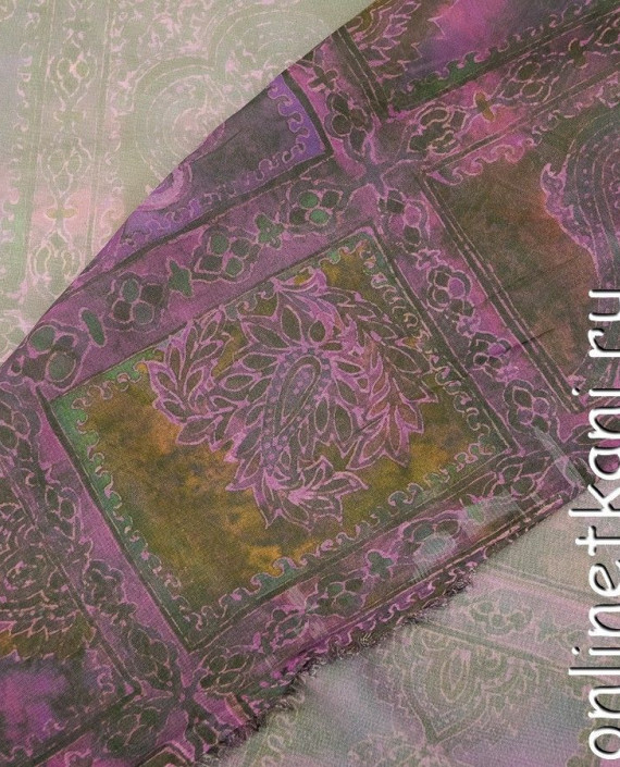 Ткань Шифон Набивной 0396 цвет фиолетовый абстрактный картинка 1