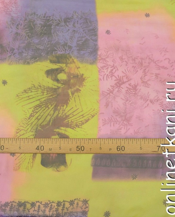 Ткань Шифон Набивной 0395 цвет разноцветный абстрактный картинка 2