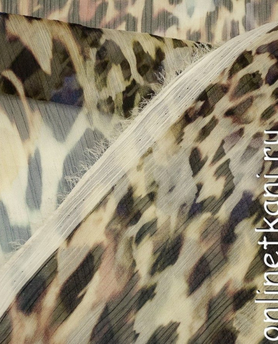 Ткань Шифон Набивной 0392 цвет разноцветный леопардовый картинка 1