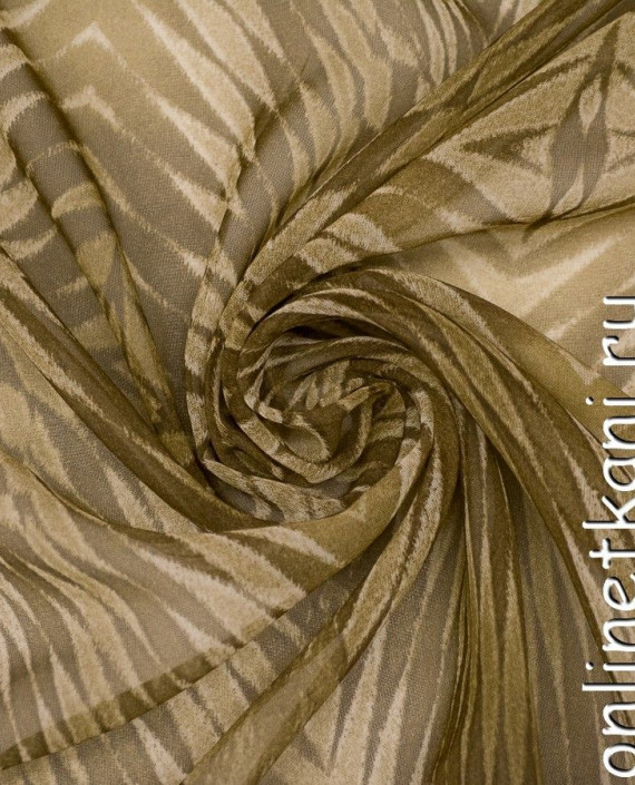 Ткань Шифон Набивной 0385 цвет бежевый абстрактный картинка