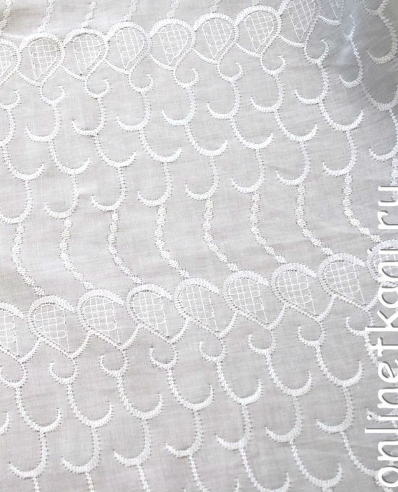 Ткань Шитье "Крючки" 0010 цвет белый абстрактный картинка 2