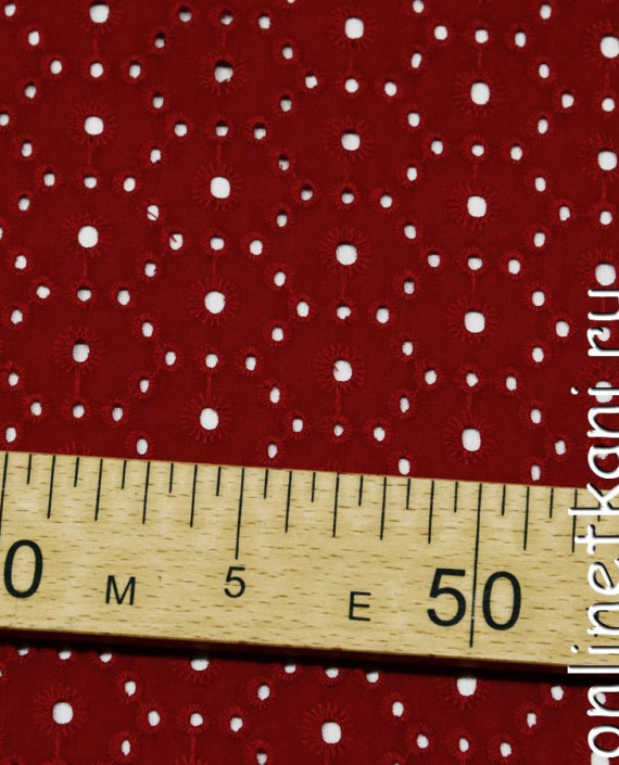 Ткань Шитье  0012 цвет бордовый геометрический картинка 2