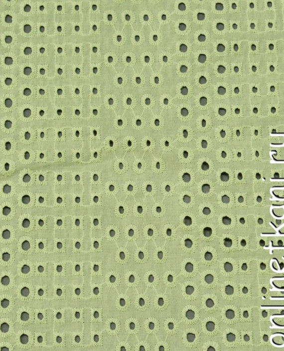 Ткань Шитье 0035 цвет зеленый в горошек картинка