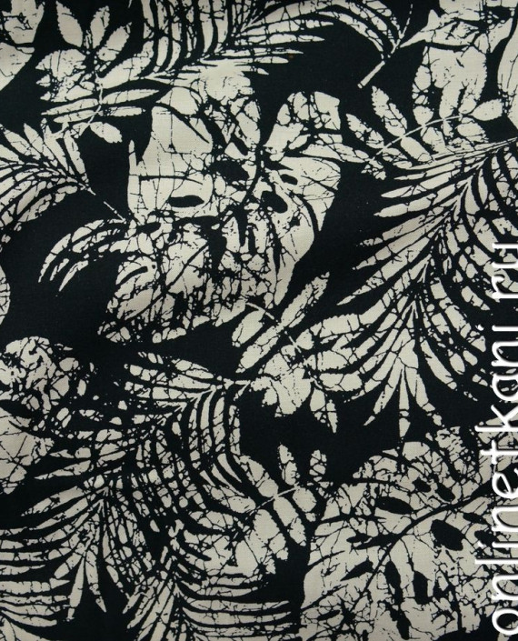 Ткань Штапель 073 цвет черный абстрактный картинка