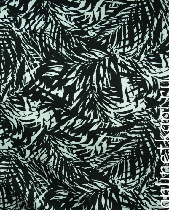 Ткань Штапель 075 цвет черный абстрактный картинка