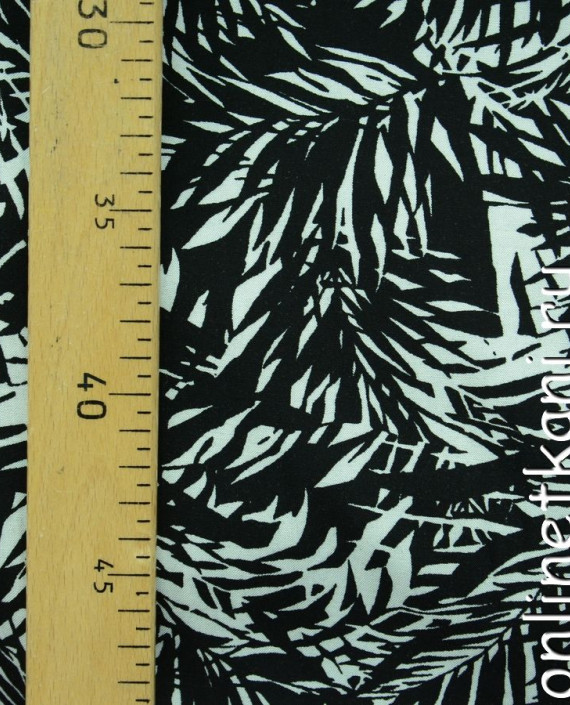 Ткань Штапель 075 цвет черный абстрактный картинка 1
