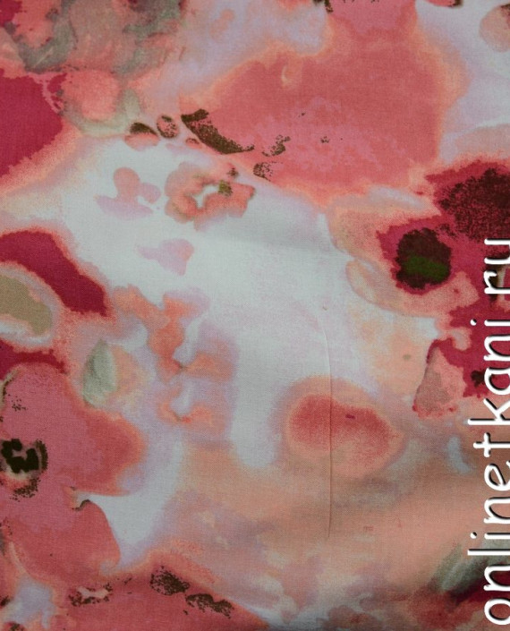 Ткань Штапель 076 цвет розовый цветочный картинка