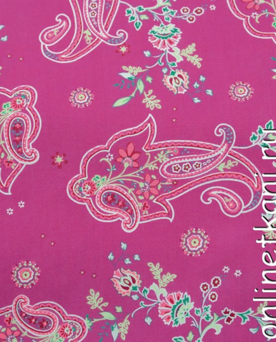 Ткань Штапель 092 цвет розовый абстрактный картинка