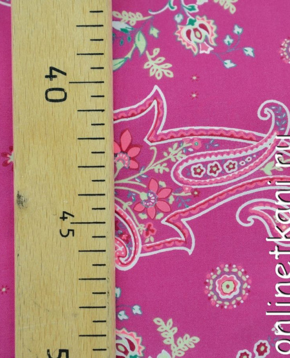 Ткань Штапель 092 цвет розовый абстрактный картинка 1