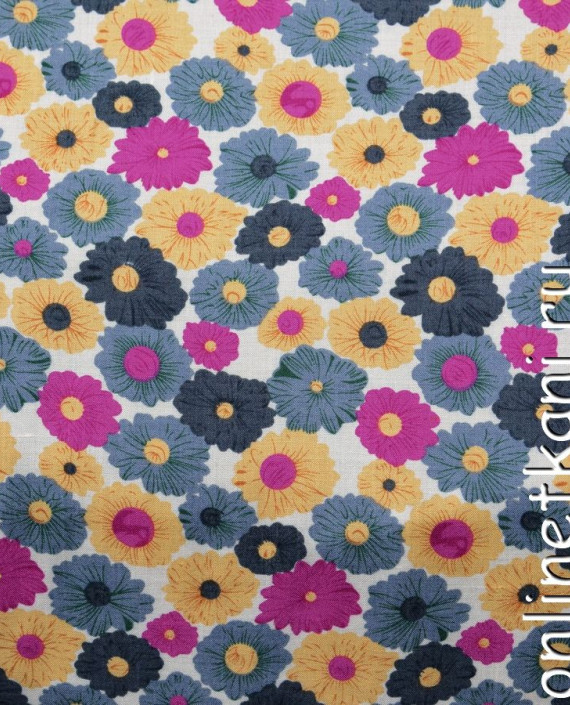 Ткань Штапель 105 цвет разноцветный цветочный картинка