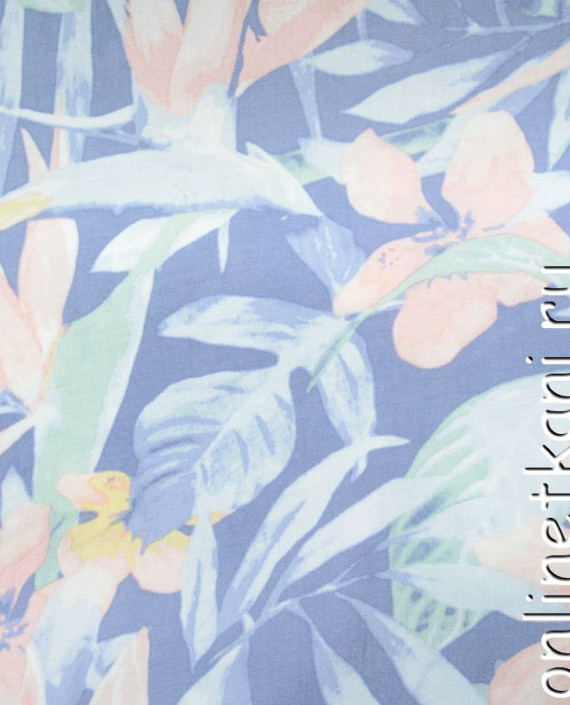 Ткань Штапель 106 цвет серый цветочный картинка