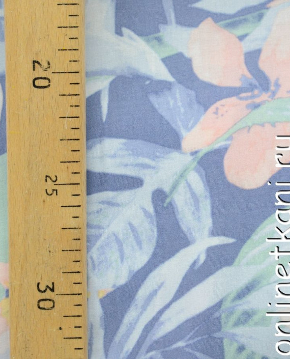 Ткань Штапель 106 цвет серый цветочный картинка 1