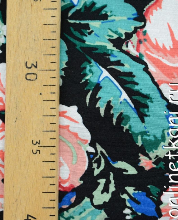 Ткань Штапель 109 цвет разноцветный цветочный картинка 1