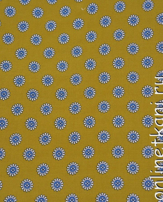 Ткань Штапель 111 цвет желтый цветочный картинка