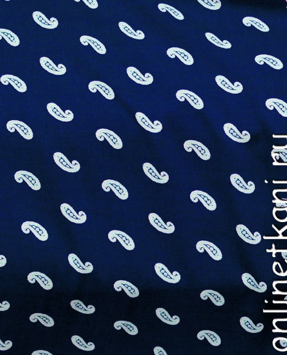 Ткань Штапель 112 цвет синий абстрактный картинка