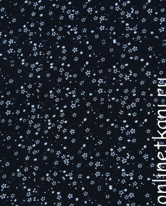 Ткань Штапель 116 цвет синий абстрактный картинка