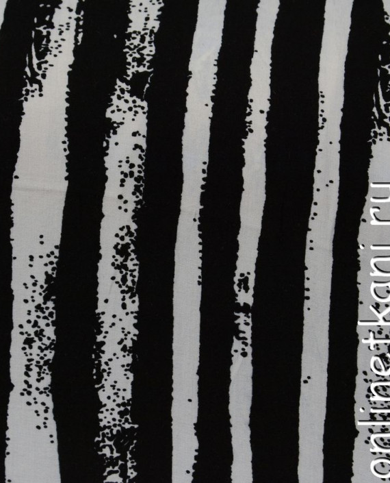 Ткань Штапель 137 цвет черный в полоску картинка