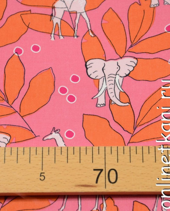Ткань Штапель 141 цвет розовый абстрактный картинка 1