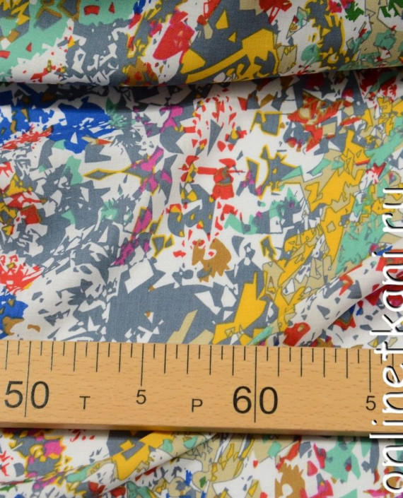 Ткань Штапель 143 цвет разноцветный абстрактный картинка 1