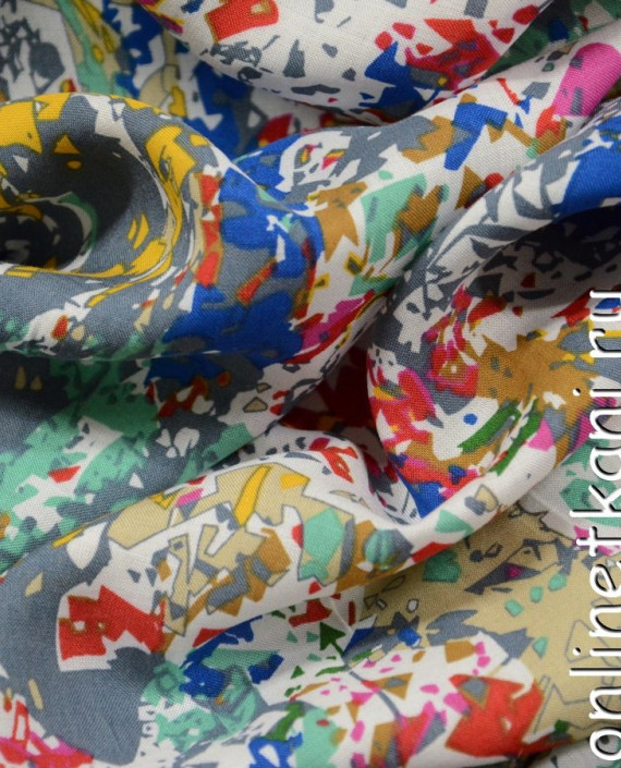 Ткань Штапель 143 цвет разноцветный абстрактный картинка 2