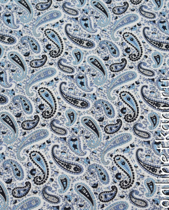 Ткань Штапель 148 цвет голубой абстрактный картинка