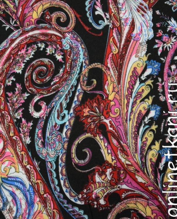 Ткань Штапель 165 цвет разноцветный абстрактный картинка