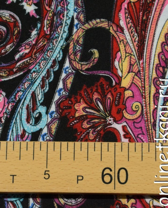 Ткань Штапель 165 цвет разноцветный абстрактный картинка 2