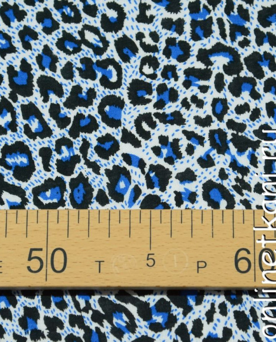 Ткань Штапель 167 цвет синий леопардовый картинка 1