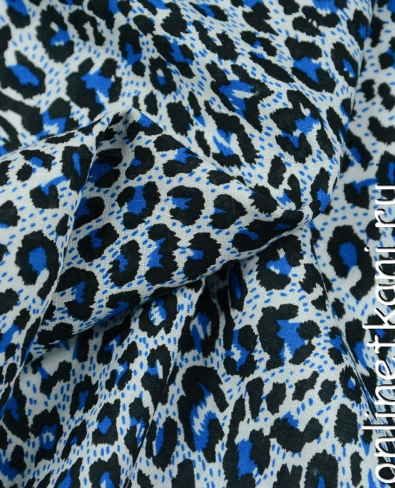 Ткань Штапель 167 цвет синий леопардовый картинка 2