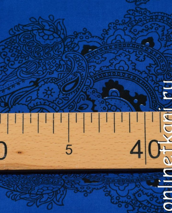 Ткань Штапель 176 цвет синий абстрактный картинка 2