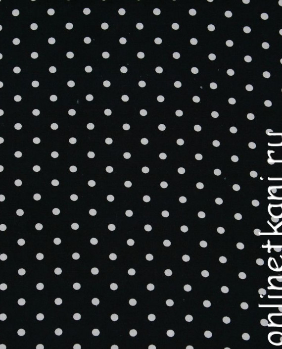 Ткань Штапель 187 цвет черный в горошек картинка