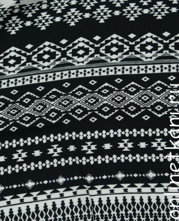 Ткань Штапель 188 цвет черный абстрактный картинка