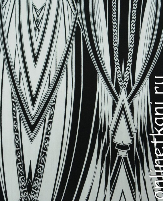 Ткань Штапель 190 цвет черный абстрактный картинка