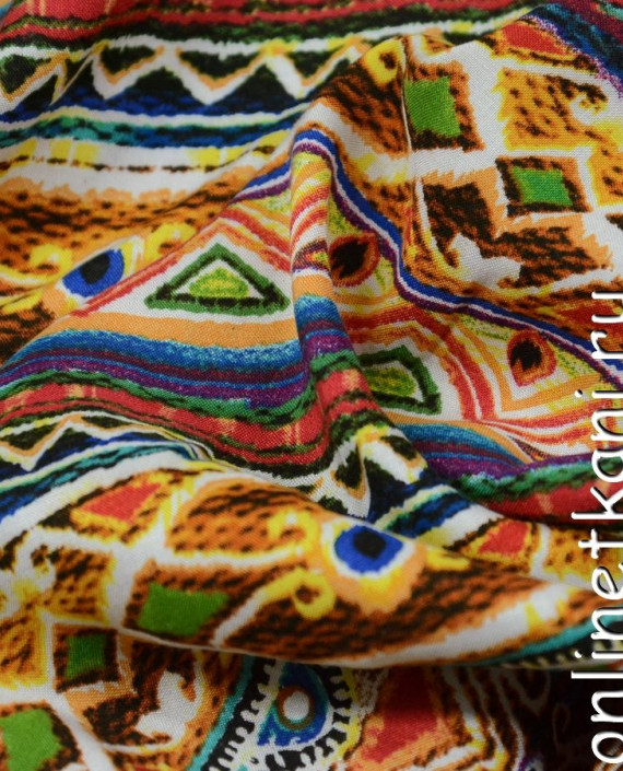 Ткань Штапель 197 цвет разноцветный абстрактный картинка 2