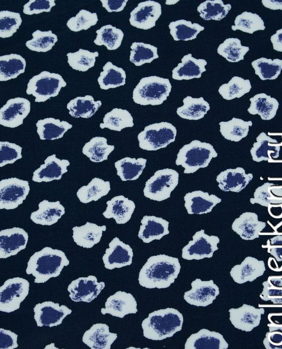Ткань Штапель 199 цвет синий абстрактный картинка