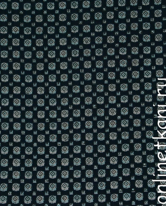 Ткань Штапель 200 цвет черный геометрический картинка