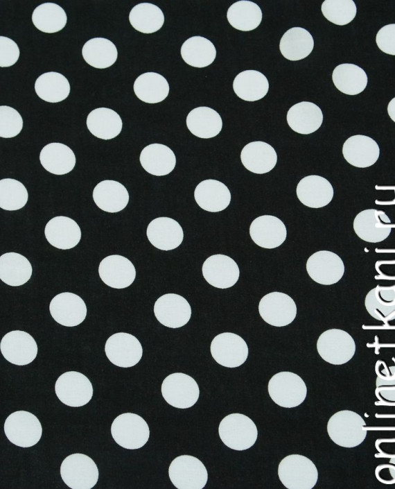 Ткань Штапель 202 цвет черный в горошек картинка