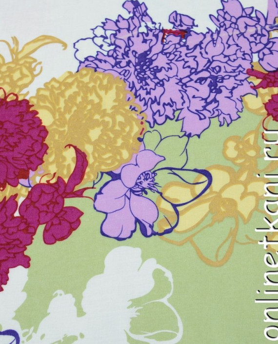 Ткань Штапель 211 цвет разноцветный цветочный картинка