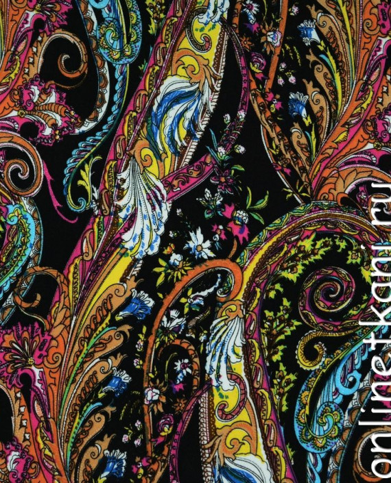 Ткань Штапель 214 цвет разноцветный абстрактный картинка