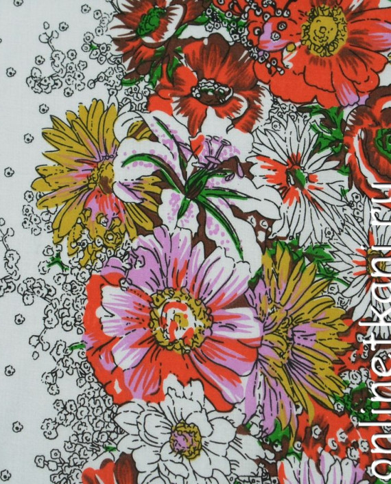 Ткань Штапель 216 цвет разноцветный цветочный картинка