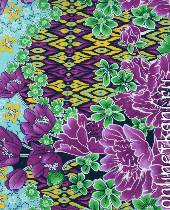 Ткань Штапель 217 цвет разноцветный цветочный картинка
