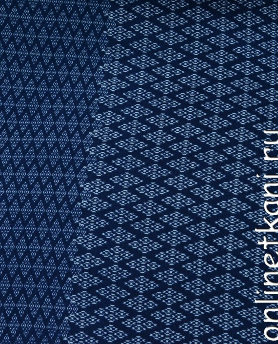 Ткань Штапель Купон 219 цвет синий абстрактный картинка
