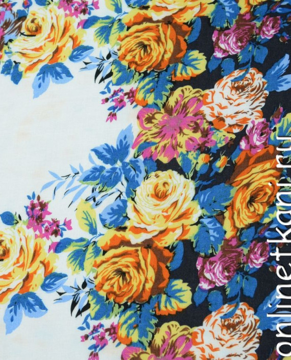 Ткань Штапель Купон 222 цвет разноцветный цветочный картинка