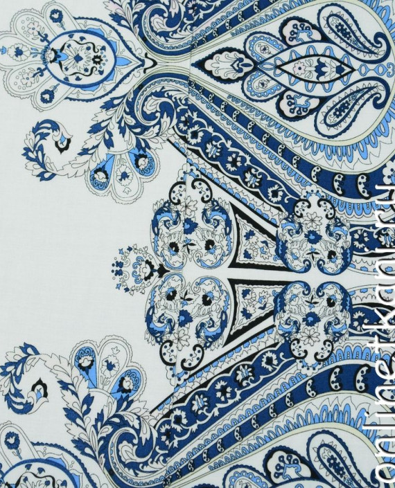 Ткань Штапель Купон 223 цвет белый абстрактный картинка