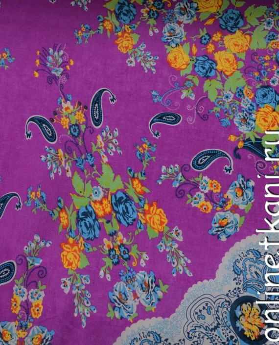 Ткань Штапель Купон 227 цвет сиреневый абстрактный картинка