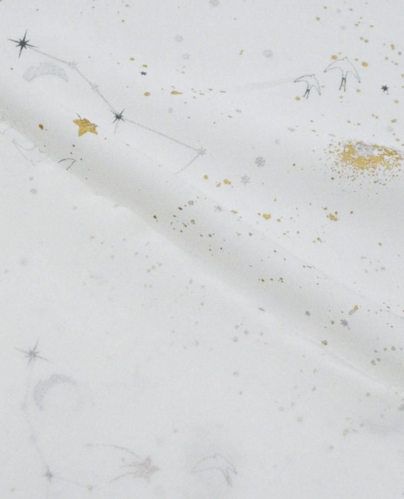 Ткань Штапель Принт 306 цвет белый абстрактный картинка 1