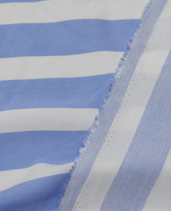 Ткань Штапель Принт 307 цвет голубой в полоску картинка 1