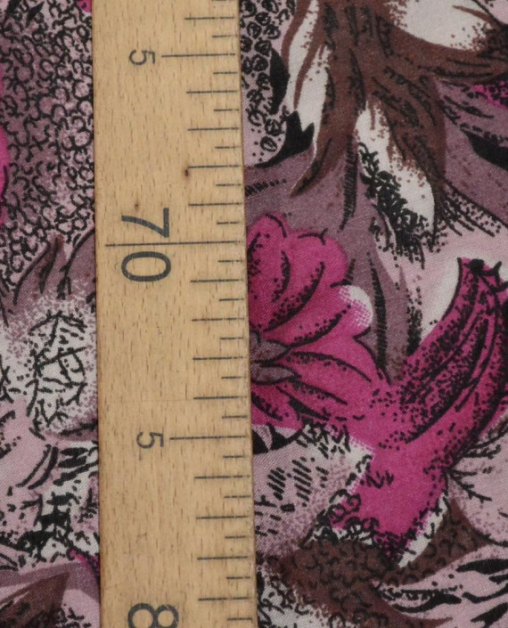 Ткань Штапель Принт 308 цвет розовый цветочный картинка 2