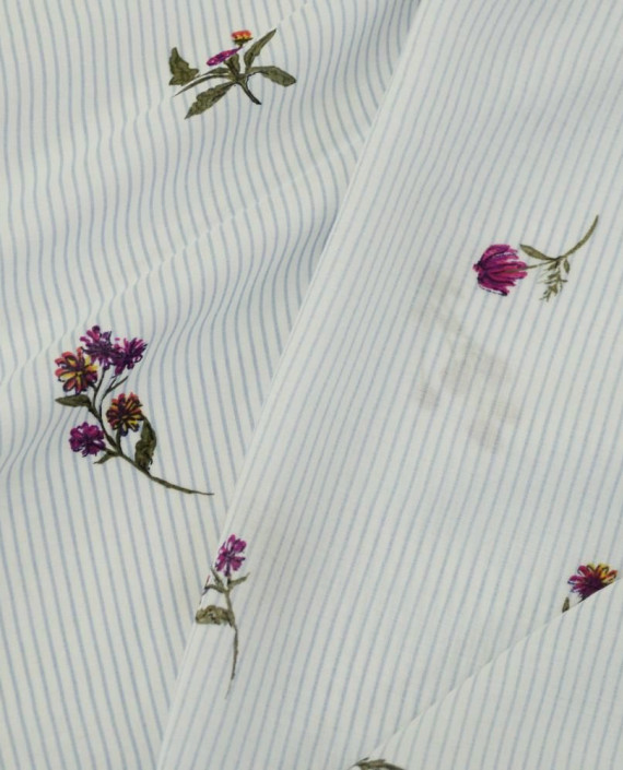 Ткань Штапель Принт 316 цвет белый цветочный картинка 2