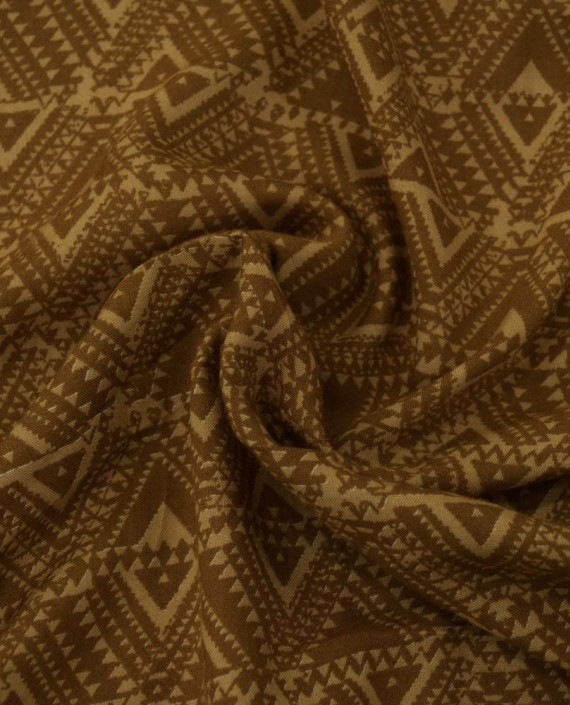 Ткань Штапель Принт 321 цвет коричневый геометрический картинка